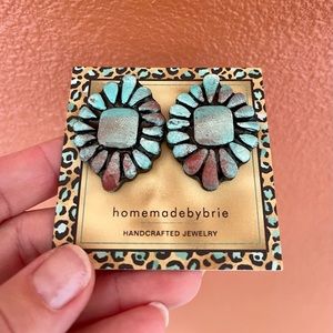 Concho Clay Stud Earrings